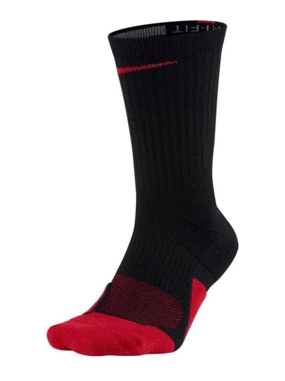 Men's Nike Elite Cushioned Athletic Crew Socks Black Red Size L 8-12 Dead Stock